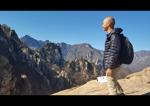 Taking in the view at Mount Gwonggeumseong in South Korea's Seoraksan National Park